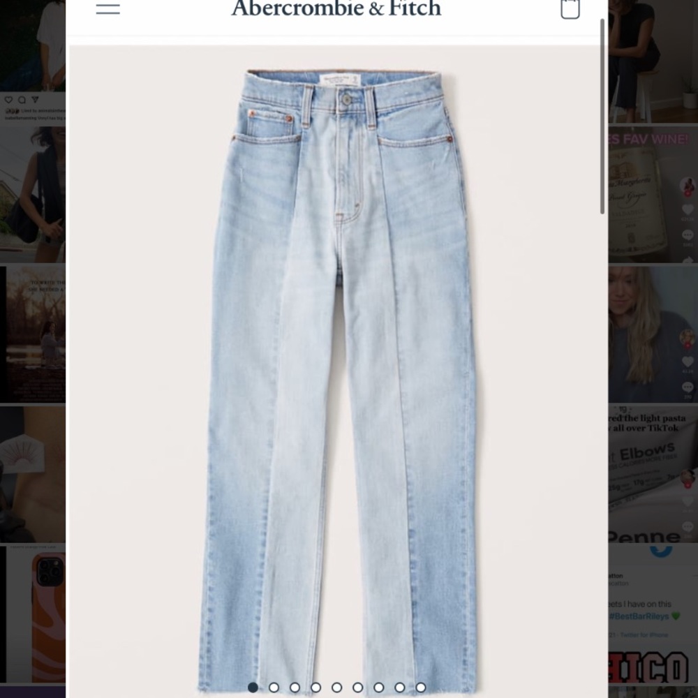 Abercrombie ultra high waisted straight jeans
